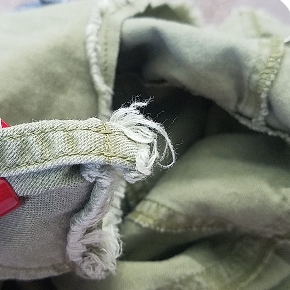 Caslon Army Green Ruffled Twill Jacket - Picture 8 of 8